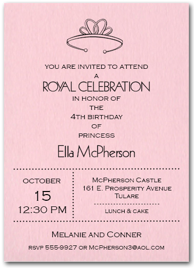 Princess Tiara Birthday Party Invitations from TheInvitationShop.com