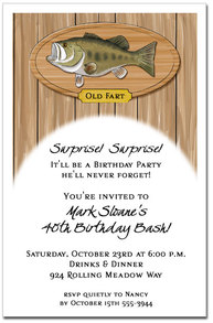 Bass Plaque Fishing Party Invitations from TheInvitationShop.com