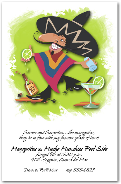 Senor Margarita Invitations for Cinco de Mayo Invitations and More! TheInvitationShop.com