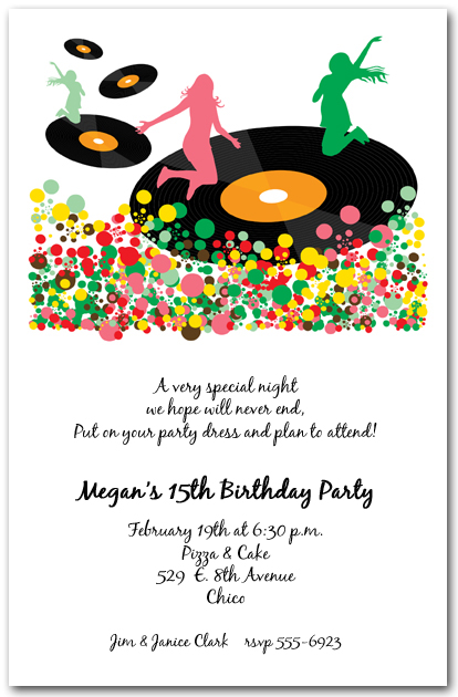 Spin the Vinyl Records Party Invitations from TheInvitationShop.com