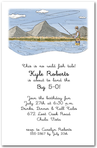 Mountain Stream Fisherman Party Invitations from TheInvitationShop.com