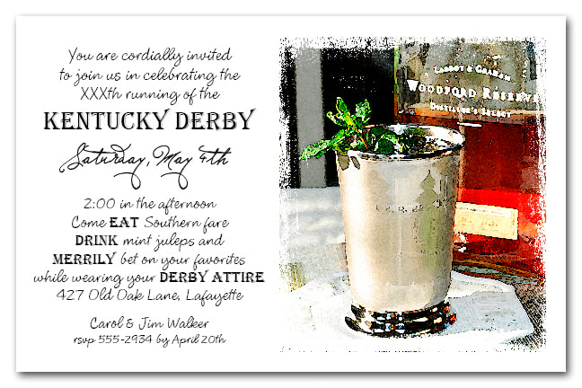 Bourbon Mint Juleps Kentucky Derby Party Invitations from TheInvitationShop.com