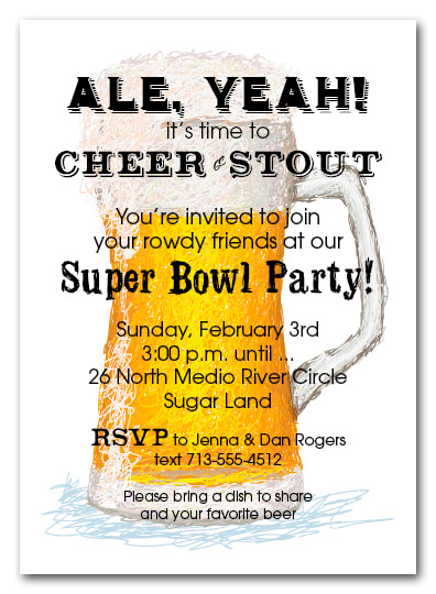 Draft Beer Super Bowl Invitations