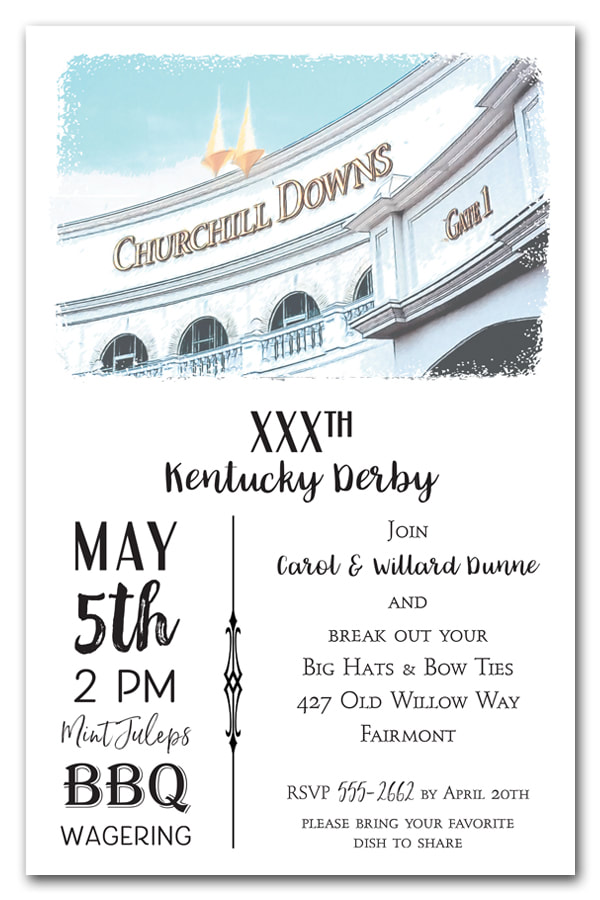 Churchill Downs Gate 1 Kentucky Derby Party Invitations from TheInvitationShop.com