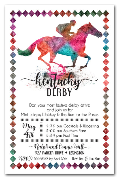 Painted Race Horse Belmont Stakes Party Invitations