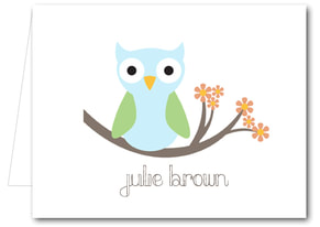 Blue Owl Thank You Notes from TheInvitationShop.com (Matching invitations available)