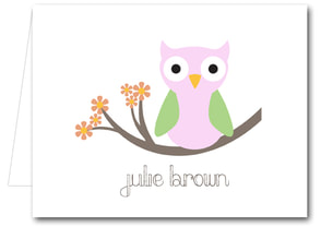 Pink Owl Thank You Notes from TheInvitationShop.com (Matching invitations available)