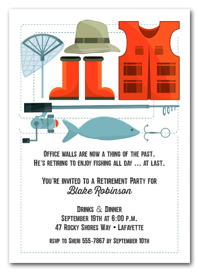 Retirement Party Invitations - We love this fishing theme, but we have lots of themes available your guest of honor will love. 