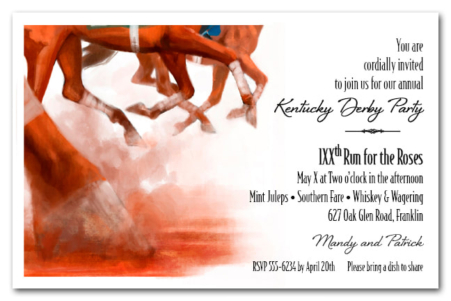 Thundering Horses Kentucky Derby Party Invitations from TheInvitationShop.com