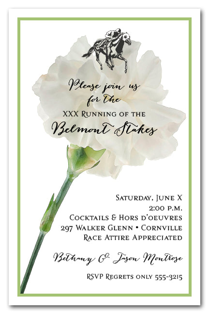 White Carnation Belmont Stakes Party Invitations - come see our entire collection!