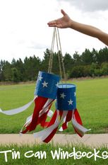 4th of July Tin Can Windsocks