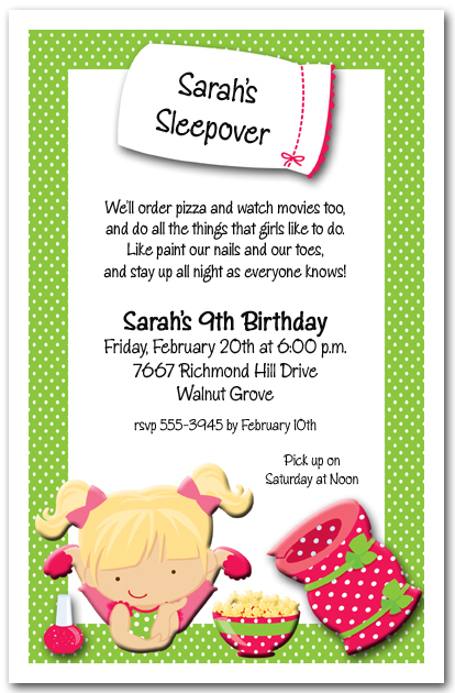 Sleepover Party Invitations from TheInvitationShop.com