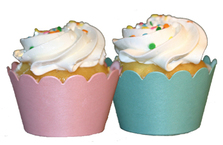 Say NO to naked Cupcakes with Shimmery Cupcake Wrappers from TheInvitationShop.com