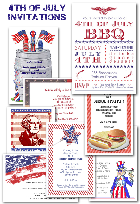 4th of July Party Invitations from TheInvitationShop.com