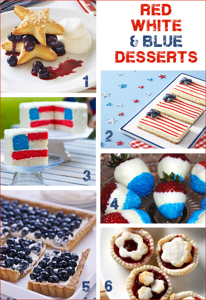 4th of July Red, White and Blue Desserts | TheInvitationShop.com