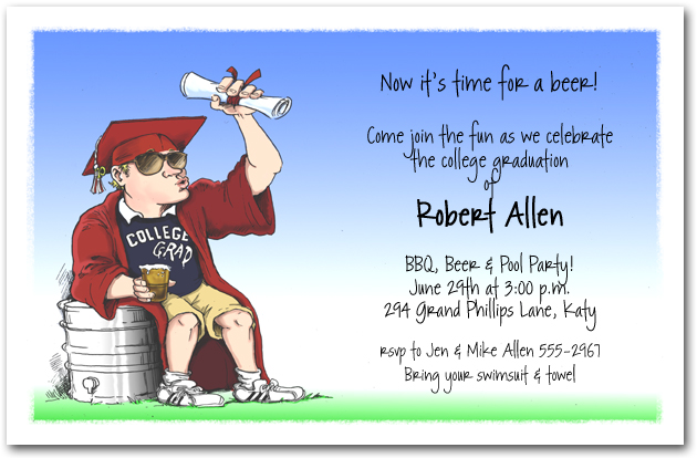 Keg College Graduation Party Invitations from TheInvitationShop.com