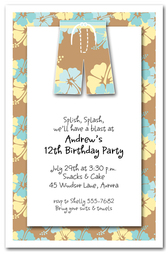 Hibiscus Board Shorts Invitations from TheInvitationShop.com