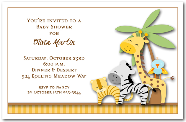 Jungle Pals Baby Shower Invitations from TheInvitationShop.com