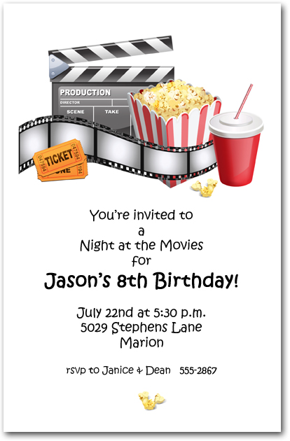 At the Movies Party Invitations from TheInvitationShop.com