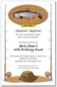 Fishing Trout on a Plaque Party Invitation from TheInvitationShop.com