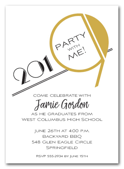 Gold 2019 Graduation Party Invitation or Announcement - Also available as a Save the Date Card. LOTS OF COLORS available