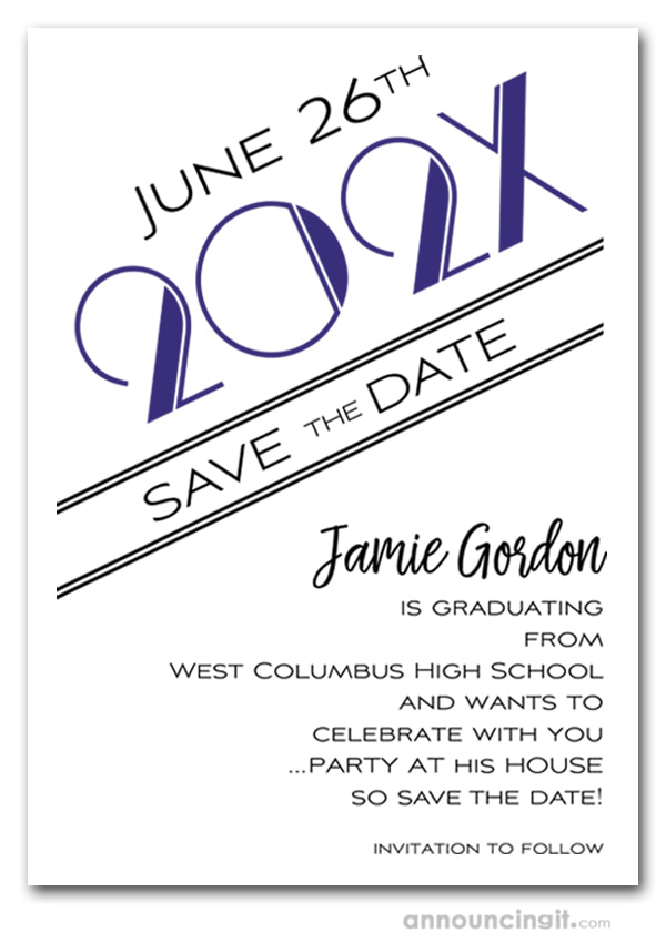 Blue 2019 Graduation Save the Date Cards - Also available as a graduation party invitation or announcement! LOTS OF COLORS available