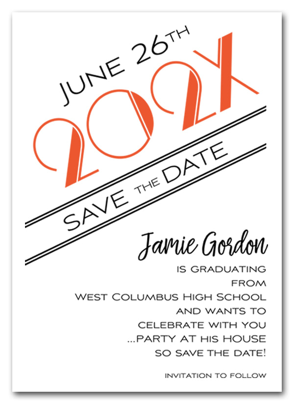 Orange 2019 Graduation Save the Date Cards - Also available as a graduation party invitation or announcement! LOTS OF COLORS available