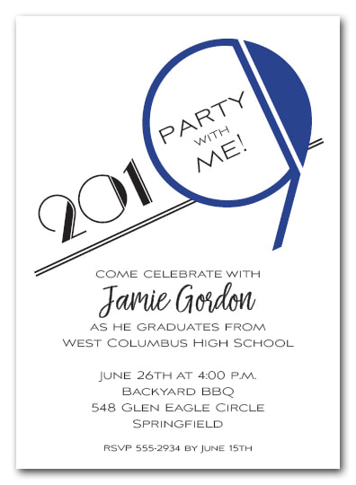 Blue 2019 Graduation Party Invitation or Announcement - Also available as a Save the Date Card. LOTS OF COLORS available
