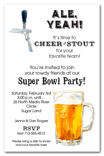 Beer and Tapper Super Bowl Party Invitations