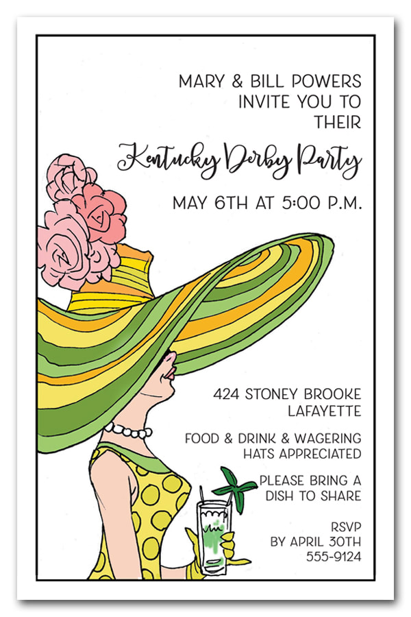 Derby Day Lady Kentucky Derby Party Invitations from TheInvitationShop.com