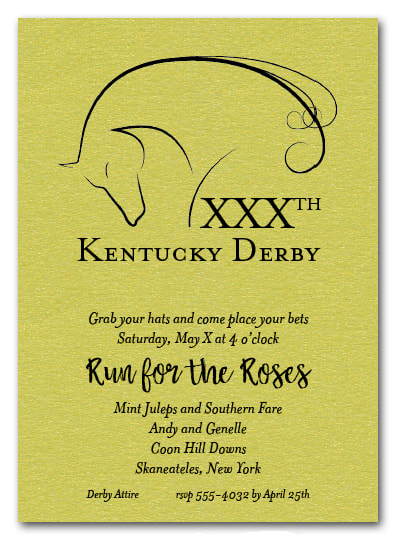 Elegant Horse on Shimmery Lime Party Invitations - Come see the entire collection!