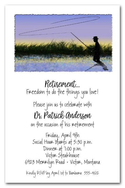 Retirement Party Invitations - We love this fishing theme retirement party invitation, but we have lots of themes available your guest of honor will love. 