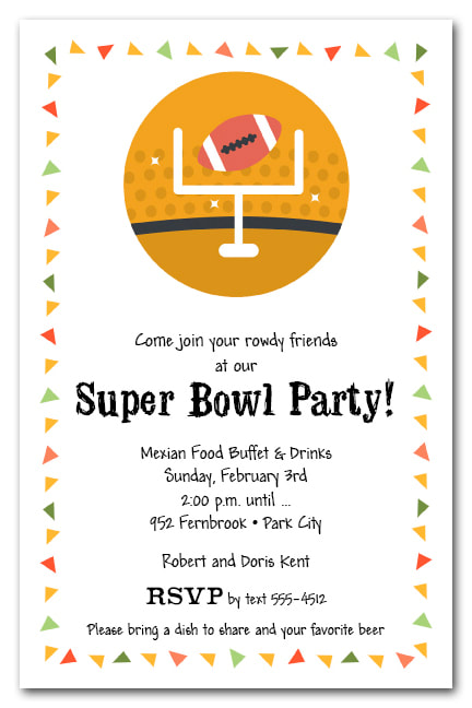 Taco Chips & Football Super Bowl Party Invitations