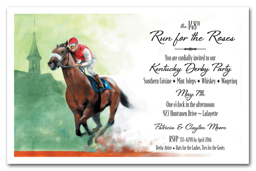 Exclusive Front Runner Kentucky Derby Party Invitations from TheInvitationShop.com