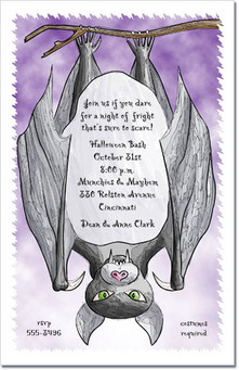 Halloween Bat Party Invitations