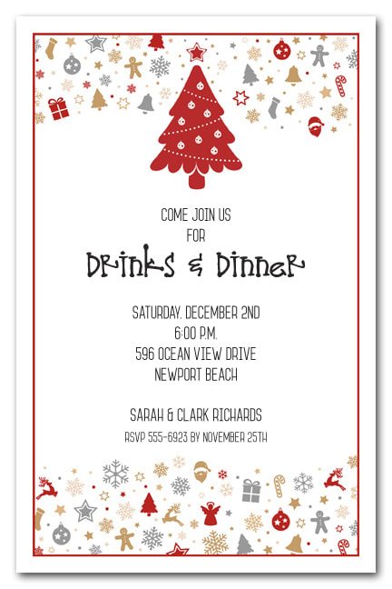 Holiday Elements Christmas Party Invitations