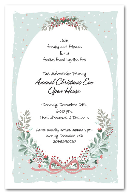 Mint Christmas Holiday Party Invitations