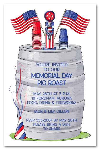 Beer Keg Memorial Day Party Invitations | Come see our entire collection!
