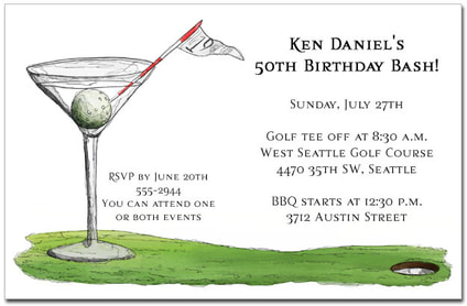 19th Hole Martini Party Invitations from TheInvitationShop.com