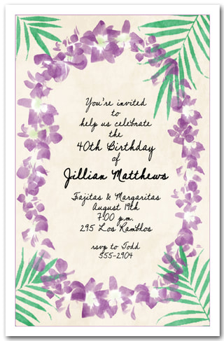 Orchid Lei Party Invitations from TheInvitationShop.com