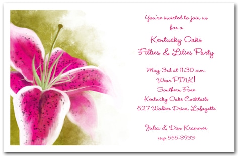 Kentucky Oaks Lily Party Invitations from TheInvitationShop.com
