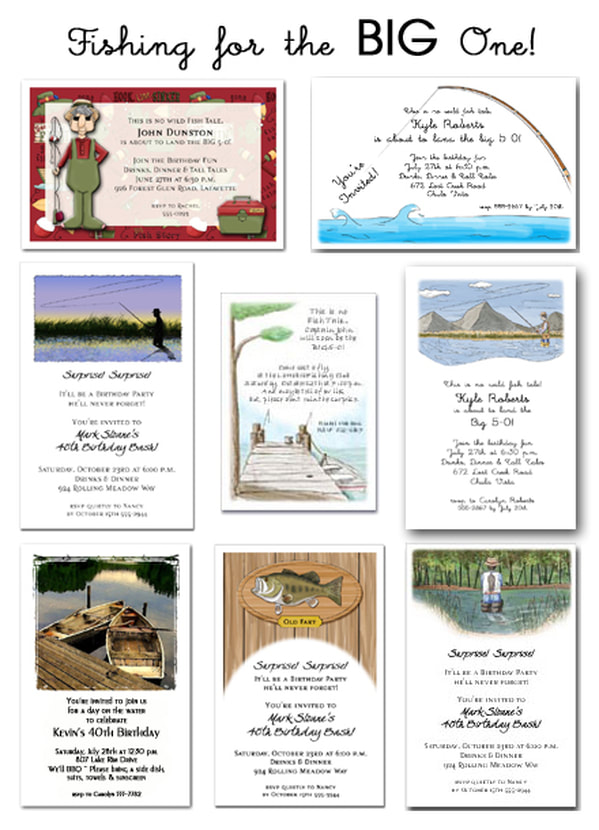 Fishing for the Big One!  Fishing Themed Party Invitations from TheInvitationShop.com