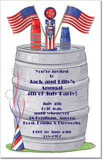 Red, White & Blue Keg Invitations from TheInvitationShop.com