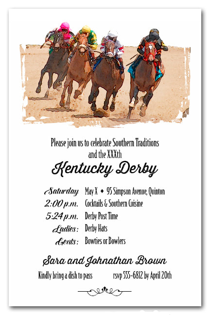 Round the Curve Kentucky Derby Party Invitations from TheInvitationShop.com