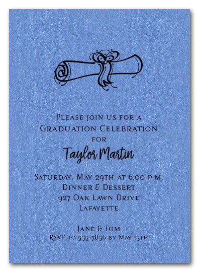 Diploma Graduation Invitations and Announcements  on Shimmery Paper with Matching Envelopes - Available in several colors from TheInvitationShop.com