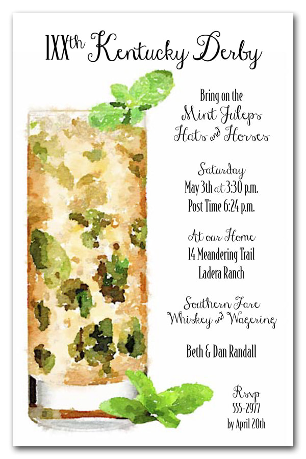 Tall Mint Julep Kentucky Derby Party Invitations - Come see our entire collection